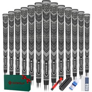 Gowolf Golf Grip Cord Rubber Multi-compound Golf Driver Irons Club Choose 13 Grips with 15pcs Tapes Or Full Kit choose one