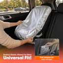 EcoNour Baby Car Seat Sun Shade Cover | Infant Carseat Heat Protector Keeps Toddler Seat at a Cool Temperature | Reflective car seat Sunshade Blocks Out Heat | Baby Travel Accessories, Silver