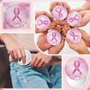 30 Sets Breast Cancer Awareness Valentines Gifts Pink Compact Mirror Bulk Inspirational Cards Breast Cancer Awareness Decorations for Survivor Women Charity Event Campaign Party (Pink)