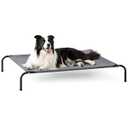 Love's cabin Elevated Cooling Dog Bed for Large Dogs, Portable Indoor & Outdoor Raised Pet Dog Cat Cot, Durable Summer Frame with Breathable Mesh, Grey, 48 inches