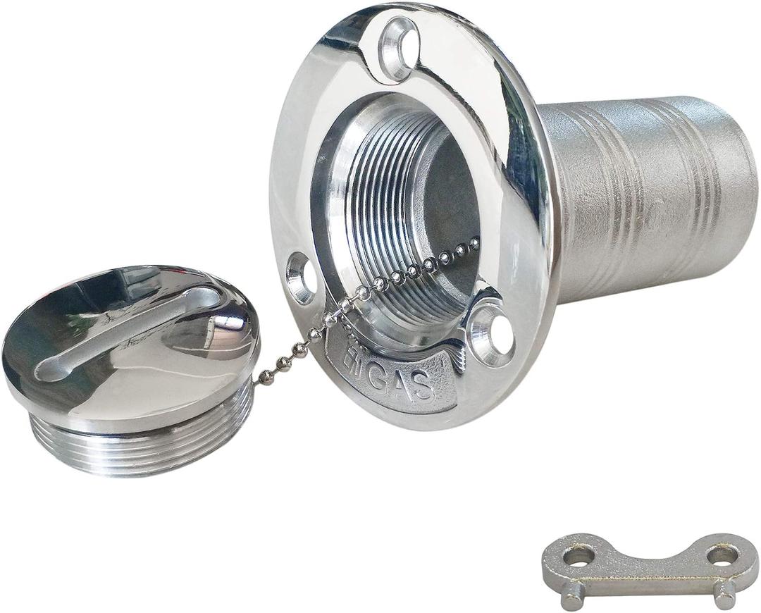 NRC&XRC New Casting 2"(50mm) Boat Water/Gas/Fuel/Waste/DEO Deck Fill/Filler with KeyCap Marine Grade316 SS Hardware for Boat Yacht Caravan,RV