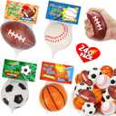 24PCS Sports Stress Balls Valentines Day Cards for Kids School Classroom Boys Girl Toddler Valentine Day Exchange Gifts Card Basketball Football Soccer Valentines Party Favors Prize Treat Bag Stuffer