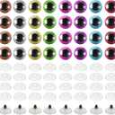 PATIKIL 20mm Flash Safety Eyes, 30 Pcs Doll Eyes Realistic Colorful Crocheting Safety Eyes for Decor Crochet Accessories Dolls Craft, 8 Colors