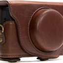 MegaGear MG284 Ever Ready Leather Camera Case Compatible with Sony Cyber-Shot DSC-RX100 VII, DSC-RX100 VI, DSC-RX100 V, DSC-RX100 IV, DSC-RX100 III - Dark Brown