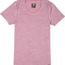 MERIWOOL Womens Merino Wool Short Sleeve T Shirt Lightweight Base Layer Tee (Pink, XS)