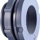 Outus 2 Inch PVC Bulkhead Fitting Water Tank Connector for Rain Barrels, Aquariums, Ponds or Water Tanks