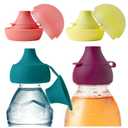 Boon Snug Sip Universal Water and Juice Silicone Bottle Toppers - Soft Spout Conversion Caps with Spill Proof Valves - Silicone Bottle Covers for Travel - Includes 4 Toppers and 4 Cases