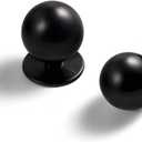 Set of 12 -Sleek Round Matte Black Cabinet Knobs - Modern and Minimalist Hardware for Stylish Home Enhancement - 1 Inch Diameter