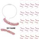 Liliaafar 24 Pcs Baseball Luggage Tags Bulk Baseball Ball Bag Tags for Travel Suitcase Keychain DIY Accessories 2.8'' PVC Name Labels Number ID Card with Metal Ring for Team Gifts