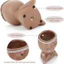 Face Planter Pot with Heart Hands, Resin Head Planter for Indoor Plants, Cute Succulent Pots with Drainage Hole, Gardening Gifts for Women Mom Teacher, 7.3" Home Decor (Brown)