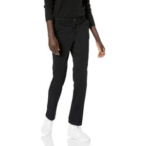 Amazon Essentials Women's Slim Fit, Straight Leg Stretch Twill Chino Pant (2, Black)