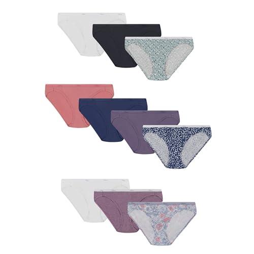 Hanes Women's Bikini Underwear Pack, Classic Cotton Bikini Panties, 10-Pack  M