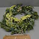 Green Eucalyptus Wreaths for Front Door Spring Summer Wreath with Eucalyptus Leaves,Olives Leaves,Mixed Berry for Indoor Outdoor Farmhouse Home Porch Wall Window Festival Wedding Decor