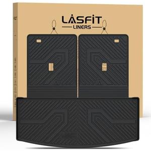 LASFIT Cargo Mat for Ford Explorer 2020-2025 2026 2027 Backrest Liner | Custom Fit All Weather Protector Split Design Easy Installation Wash Trunk with Seatback Mat SUV Car Accessories, 1pc Black