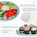 Cake Carrier with lid and Handle - Multipurpose Cake Stand with Lid for 10 Cake, Pie, Cupcakes - Cake Holder & Lid, Plastic Cake Container, Round Cake Cover for Transport & Storage (Seafoam Green)
