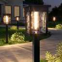 XMCOSY+ Solar Pathway Lights, 50 LM Bright Solar Lights, Garden Outdoor Waterproof Light IP65, 2-in-1 Landscape Lighting, Outdoor Light for Yard, Path, Walkway, Driveway (Warm & Cool) (4 Pack, Black)