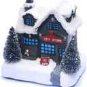 Christmas Village House with RGB Light Toy Store Scene Christmas Decoration