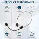 Zhanmai 6 Pcs Black Microphone Headset Headpiece Costume Prop Headset Hippie Halloween Costume Accessories Makeup Props for Party Supplies