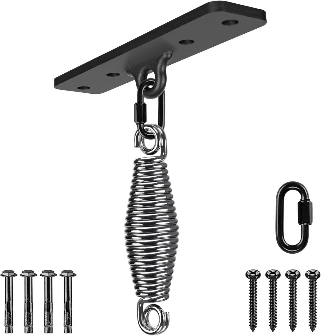 Dolibest Heavy Bag Hangers Brackets, Punching Bag Hangers, Heavy Bag Ceiling Mount for Body Weight Strength Training Systems, Aerial Yoga Swing & Hammock, Resistance Band (Silver Spring 1)