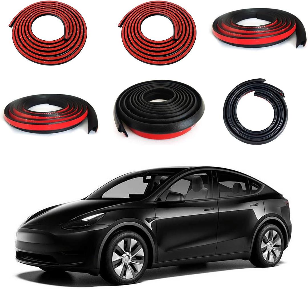 DOTAATDW Car Weather Stripping for Tesla Model Y Car Door Rubber Seal Strip Self Adhesive Auto Soundproofing Weatherstrip for Front/Rear Trunk A-Pillar B-Pillar Front/Rear Door