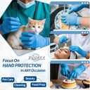 FINITEX Blue Disposable Nitrile Exam Gloves - 200 PCS/BOX 3.5mil Rubber Powder-Free Latex-Free Medical Cleaning Food Gloves