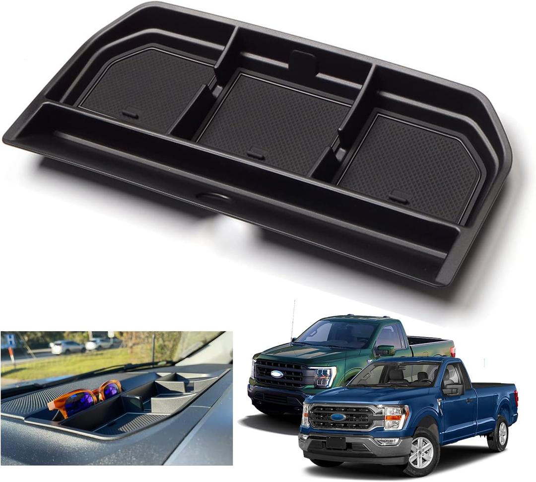 2024 2023 F150 Center Console Dash Storage Tray for 2021 2022 2023 2024 Ford F150 Dash Center Console Tray Ford F150 2022 Accessories F150 Dashboard Storage Organizer Sunglass Holder 2023 F150