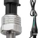Ronybuy 100 Psi Oil Fuel Pressure Sensor Transducer Sender 1/8" -27 NPT Thread with Harness Kit for Fuel Oil Air Water, 316 Stainless Steel Pressure Regulator 0-100 Psi Switch Sensor Transmitter