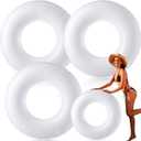 Jumbo Inflatable Pool Float 47.24 Inches Swimming Ring Pool Floats White Inflatable Float Tube for Adult Summer Vacation Beach River Bachelorette Wedding Party Supplies