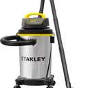 Stanley - SL18129 Wet/Dry Vacuum, 4 Gallon, 4 Horsepower, Stainless Steel Tank Silver+yellow