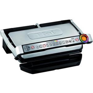 T-Fal OptiGrill Stainless Steel XL Electric Grill, 6 Servings, 9 Intelligent Automatic Cooking Modes, Panini Press, 1800 Watts, Nonstick Removable Plates, Indoor, Frozen Food, Kitchen Appliances