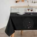 HX&OD Rectangular Tablecloth Cationic Fabric Waterproof Stain Resistant Wrinkle-Resistant for Home/Decoration/Party/Buffet/Wedding/Dining Room/Camping (Black)