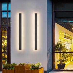 Aipsun 2 Pack Outdoor Wall Lights, 39.4inch Black LED Exterior Light Fixtures Wall Mount, Modern Porch Lights Wall Sconce, Long LED Linear Outside Lighting for Garage, Front Door 3000K
