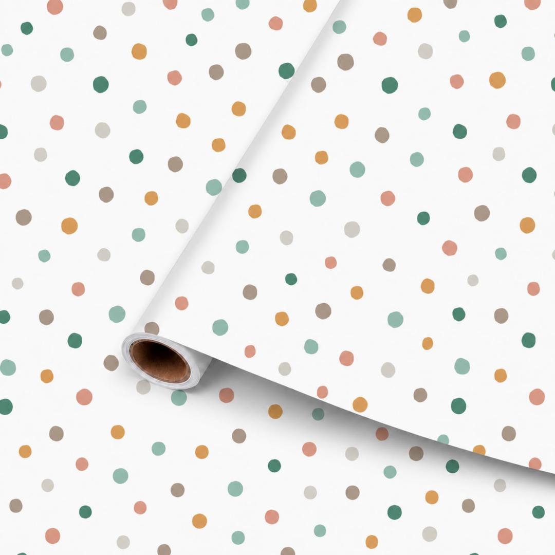 Breling 6 Rolls Polka Dot Bulletin Board Paper Roll 4 x 12 ft Fade Resistant Paper Colored Background Roll Bulk for Art Classroom Decor Drawing Craft(Retro)