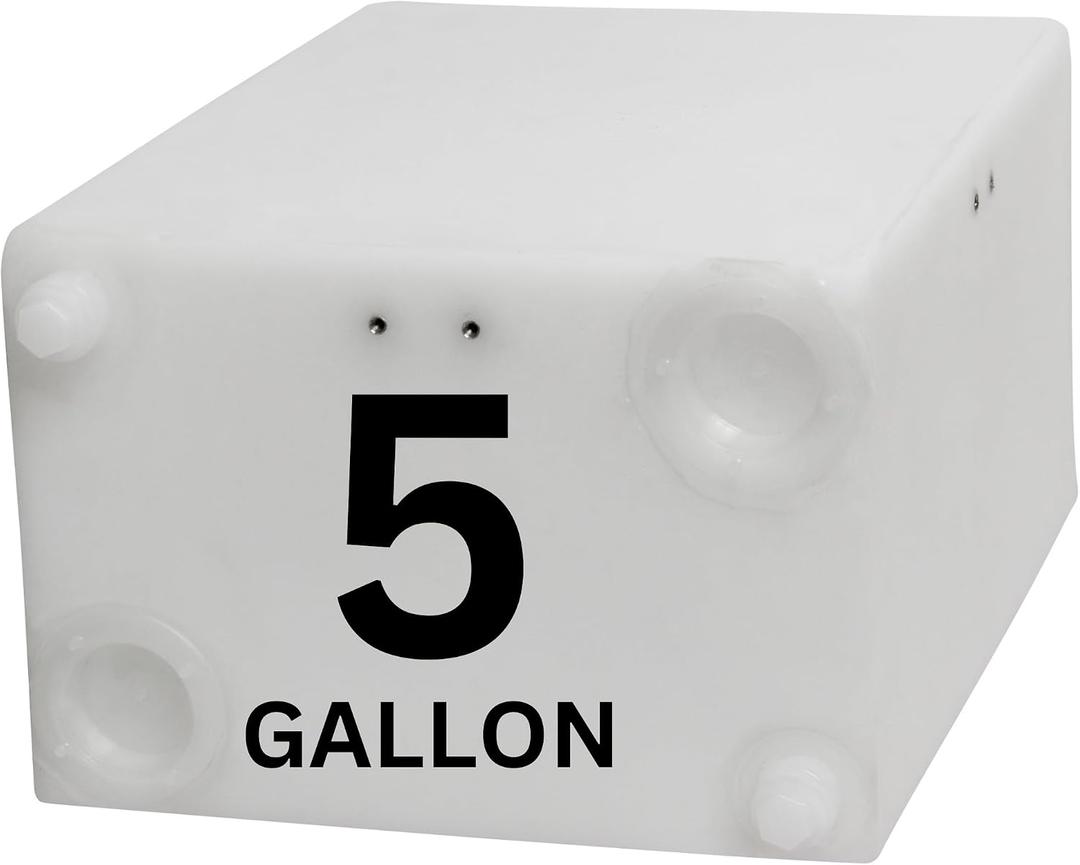 5 Gallon RV Fresh Water Tank, Potable Water Storage Tank for Drinking, Cooking, Cleaning, Showering, for Campers, Trailers, Motorhomes, RVs, Cube Shape, 16" x 11.75" x 8" (WT-5687)