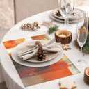 Orange Placemats for Dining Table Set of 6 Modern Art Abstract Painting Place Mats Washable Linen Placemat for Kitchen Home Dinner Party Decor 18x12 Inches