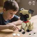KAZI Ideas Pug Dog Building Toy Sets for Kids Ages 8+, Adorable Dogs Figures with Replaceable Eyes Accessories,Gifts for Dog Lovers,Puppy Model for Boys Girls Who Love Animals,Easter Basket Stuffers