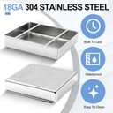 Tuanse Pre Rinse Basket with Stainless Steel Slides Commercial Strainer Basket Heavy Duty Stainless Steel Sink Drain for Restaurant Kitchen Dishwashing Sinks (23.5 x 23.5 x 4 Inch)