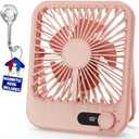 Travel Fan for Sleeping, Portable Fan for Summer Essentials, Small Desk Fan Rechargeable 100 Speed Wind for Beach FanTravel Essentials, Summer Must Haves Accessories Gifts for Women Teens Girl Pink