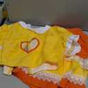 Willyacos Princess Costume Adult Short Dress Sexy Yellow Princess Cosplay Crop Top Skirt for Women Teen (Large)