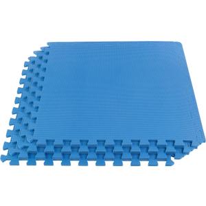 EVA Foam Mat Tiles 4-Pack - 16 SQ FT of Interlocking Padding for Garage, Playroom, or Gym Flooring - Exercise Mat or Baby Playmat by Stalwart (Blue)