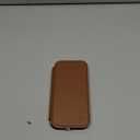 SHIELDON Real Leather Slim Case Wallet for iPhone 17 Pro 6.3-inch | Flip, Wireless Charging, Magnetic Closure, RFID Blocking Credit Card Holder, Full Protective Phone Cover - Saddle Brown