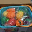 Play Food Set with Cutting Fruits&Felt Tree Mat, Pretend Food Play Kitchen Accessories, Toy Kitchen Food Playset for Toddlers, Preschool Learning Toys for Kids Ages 3 4 5 6 Boys Girls Gift, Child-size