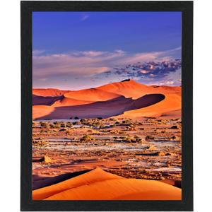 HUKONHEP 12x15 Black Picture Frames, Composite Wood Frame with Plexiglass, Horizontal and Vertical for Wall Mounting