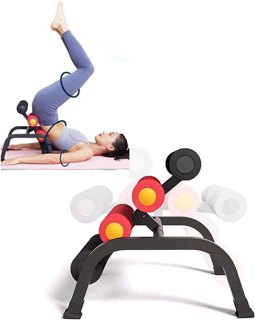 Foldable Back Extension Machine Home Gym Sit Up Machine for Glute & Ab Workouts Squat Machine for Home Gym Back Exercise for Lower Back Training with Resistance Bands (131 Style)