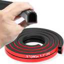 CHUANJI Rubber Seal Strip D Shape RV Weather Stripping Exterior 1" RV Slide Out Seal Self-Adhesive Extra Thick Automotive weatherstripping for Boat, Car, Truck, Marine, Garage Doors/ Window, Size: 6.5 Feet