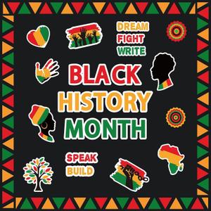 Black History Month Bulletin Board Set Paper Cutouts for African American Heritages Festival Holiday Party School Classroom Decoration Ideas 48 Pcs
