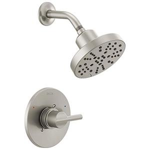 Delta Faucet Nicoli 14 Series Single-Handle Shower Faucet, Shower Trim Kit with 5-Spray H2Okinetic Shower Head, Stainless 142749-SS (Shower Valve Included) Delta Faucet Nicoli 14 Series Single-Handle Shower Faucet, Shower Trim Kit with 5-Spray H2Okinetic Shower Head, Stainless 142749-SS (Shower Valve Included)