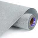 HTVVETUR Glitter Silver Heat Transfer Vinyl - 12" x 9ft Glitter HTV Rolls for Shirts, Iron on Vinyl for Cameo - Easy to Cut & Weed (J004-9ft)