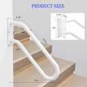 Hand Rails for Outdoor 1-2 Steps, Indoor Stairs, Bathroom, Wall Mount Non-Slip U-Shape Stair Hand Railing White Left 1 Pack
