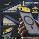 PinLiSheng 4 in 1 Magnetic for iPhone Air Case [with 1X Screen Protector, Braided Cable, Removable Lens Case] [Mil-Grade Drop Protection] Shockproof Slim Translucent Matte Protective Phone Case, Blue